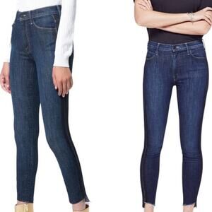 MOTHER Stunner Zip Ankle Step Fray Wash Sweeping Racer Skinny Jeans Size 24